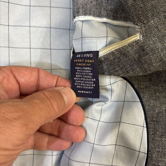 Stafford Blazer Stafford Linen Cotton Blend Blazer 46L - Picture 6 of 8